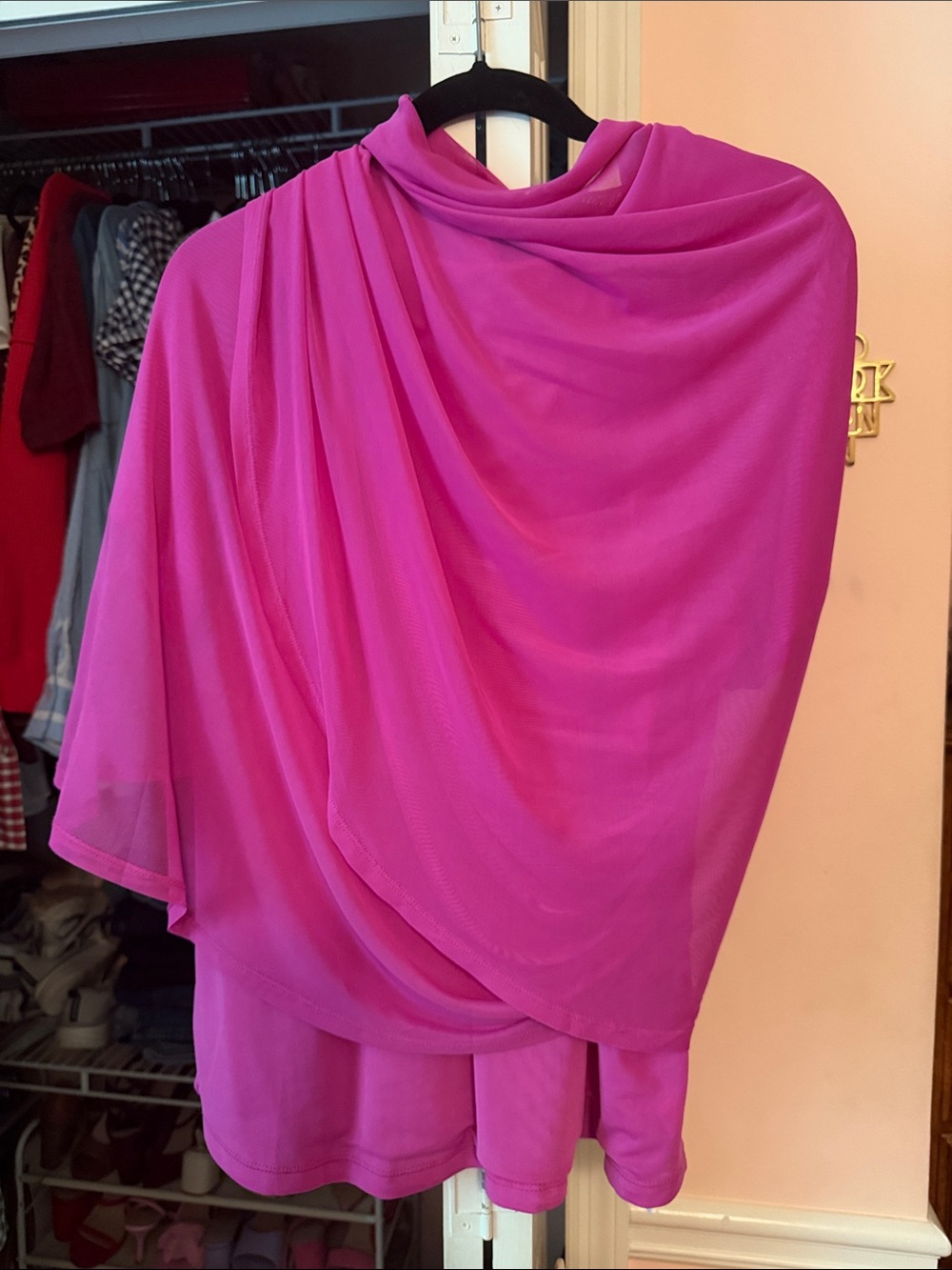 Eloquii Draped Blouse in Hot Pink